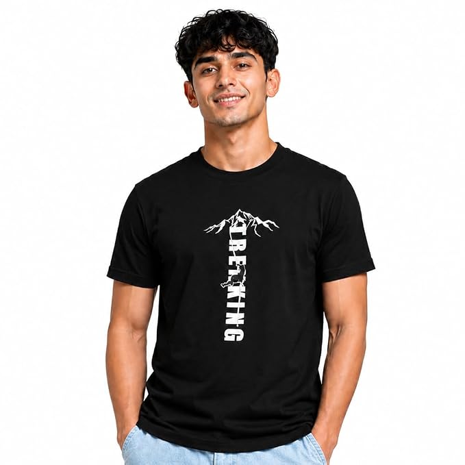 Moonlit Streets Men's 100% Combed Cotton T-Shirt | Graphic Printed | Premium Soft Fabric | Round Neck Half Sleeve Casual Streetwear Tee