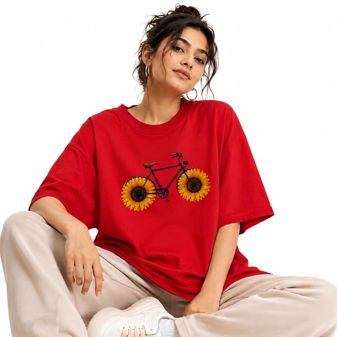 Moonlit Streets Women’s Oversized T-Shirt | Drop Shoulder | Crew Neck Casual Streetwear T-Shirt
