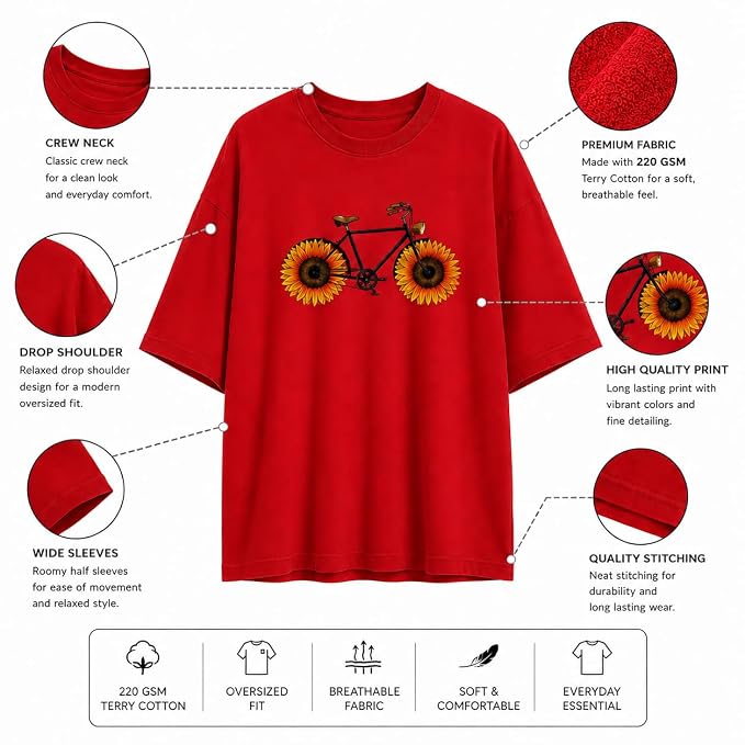 Moonlit Streets Women’s Oversized T-Shirt | Drop Shoulder | Crew Neck Casual Streetwear T-Shirt