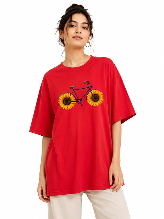 Moonlit Streets Women’s Oversized T-Shirt | Drop Shoulder | Crew Neck Casual Streetwear T-Shirt