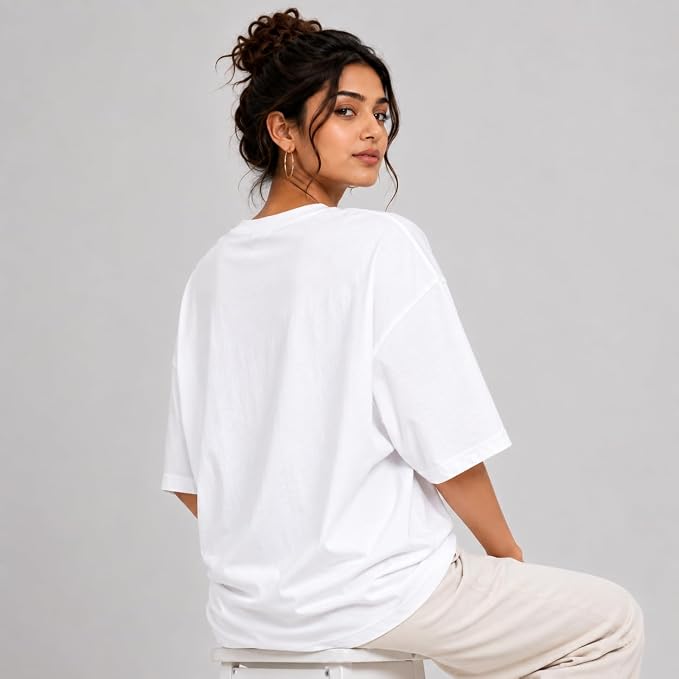 Moonlit Streets Women's Oversized T-Shirt | Relaxed Fit Crew Neck Casual Streetwear T-Shirt
