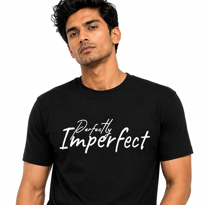 Moonlit Streets Men's 100% Combed Cotton T-Shirt | Graphic Printed | Premium Soft Fabric | Round Neck Half Sleeve Casual Streetwear Tee Black 4