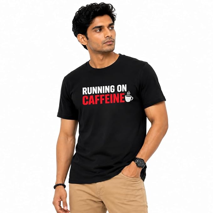 Moonlit Streets Men's 100% Combed Cotton T-Shirt | Graphic Printed | Premium Soft Fabric | Round Neck Half Sleeve Casual Streetwear Tee Black 3