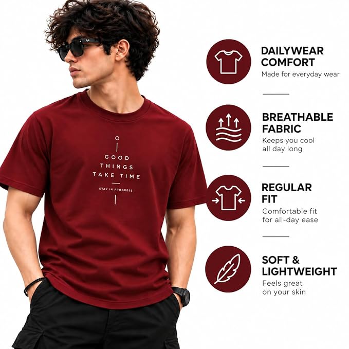 Moonlit Streets Men's Regular Fit Printed T-Shirt | Casual Round Neck style 2