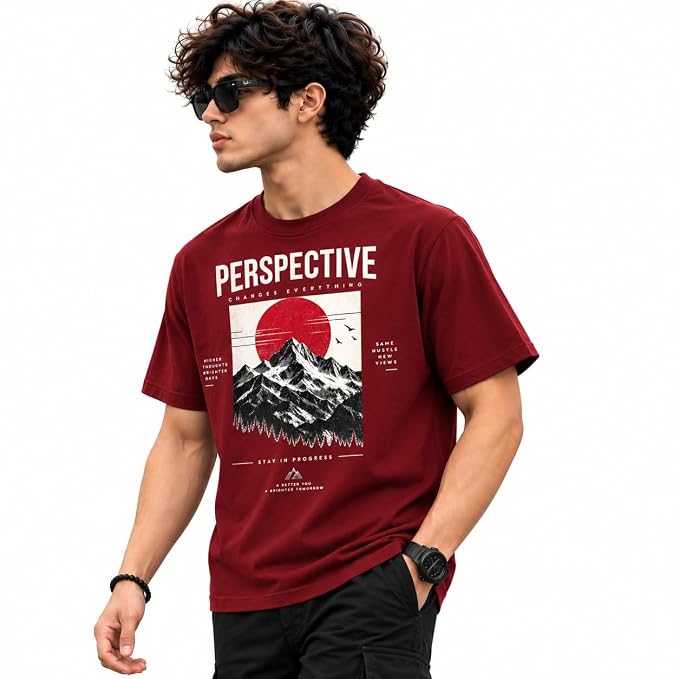 Moonlit Streets Men's Regular Fit Printed T-Shirt | Casual Round Neck style 3