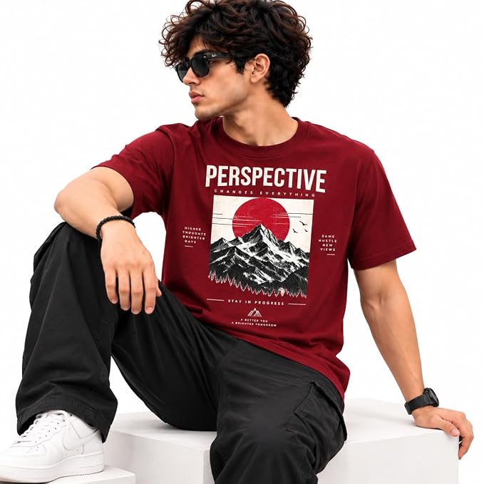 Moonlit Streets Men's Regular Fit Printed T-Shirt | Casual Round Neck style 3